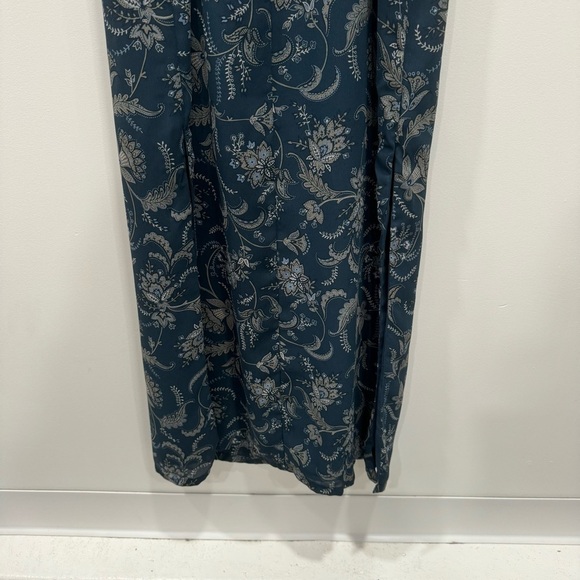 Old Navy Y2K Floral Cami Long Dress Blue Size 4 Double Slits Midi Maxi - Picture 7 of 7